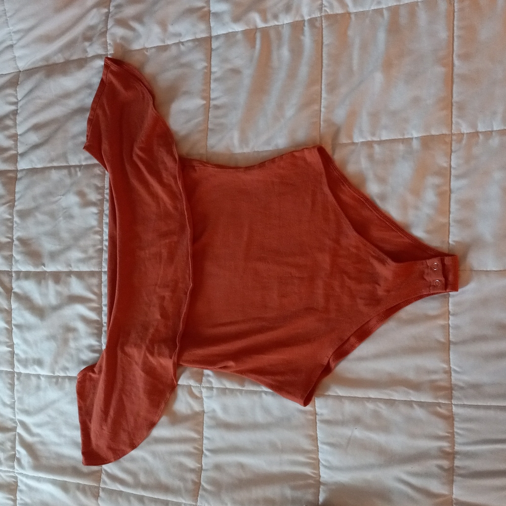 Orange Off -Shoulder Bodysuit